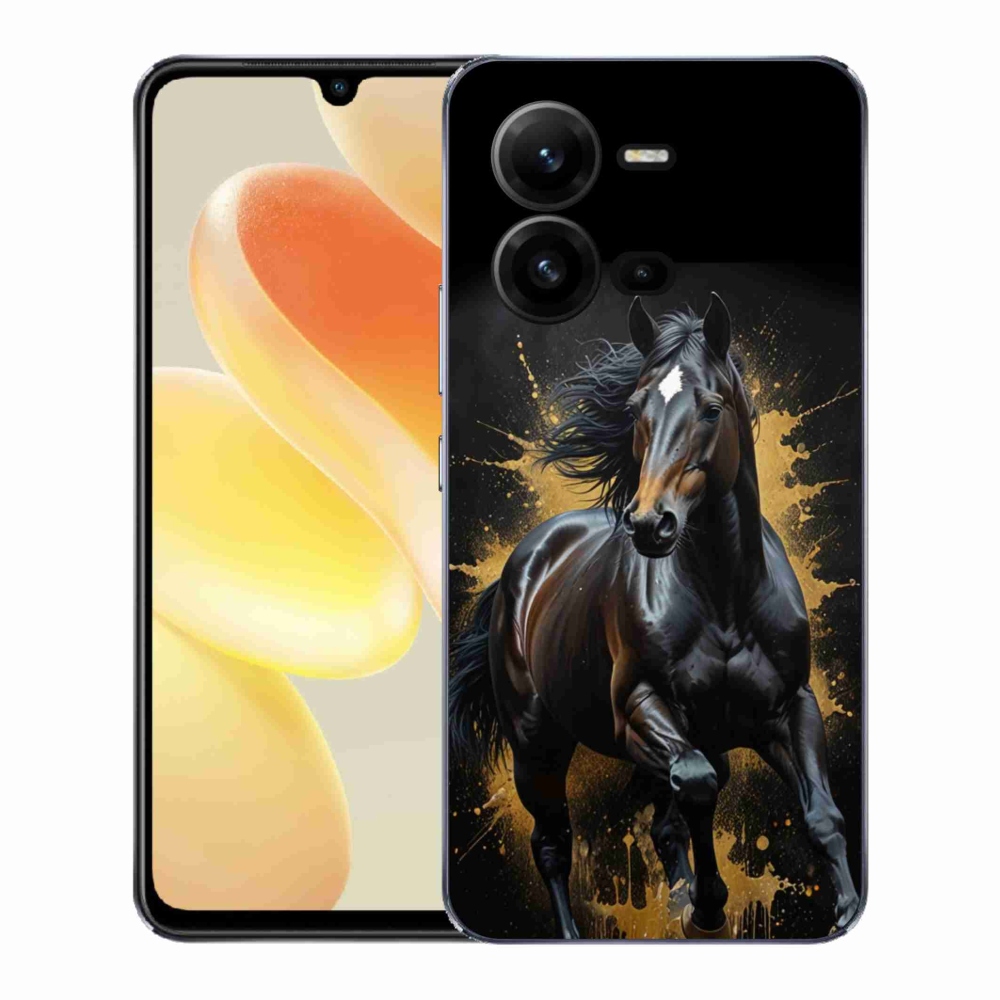 Gél borítás mmCase a Vivo X80 Lite készülékhez - elegáns fekete ménes