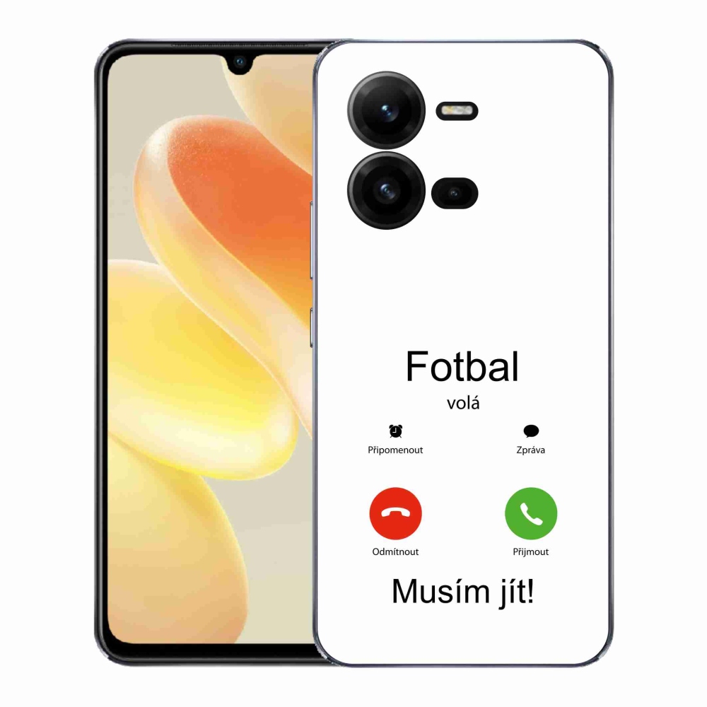 Gél borítás mmCase a Vivo X80 Lite-on - futballhívások fehér háttérrel