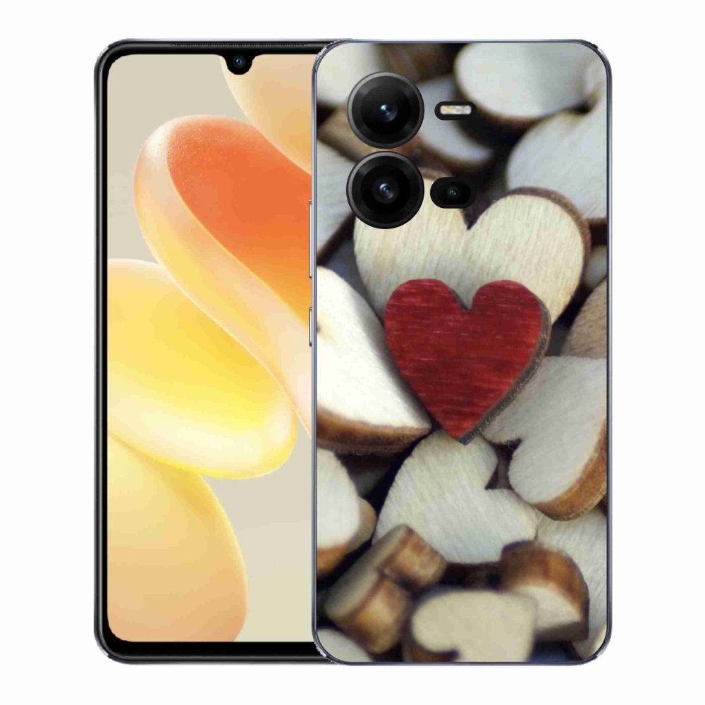 Gél borítás mmCase a Vivo X80 Lite készülékhez - gravírozott piros szív