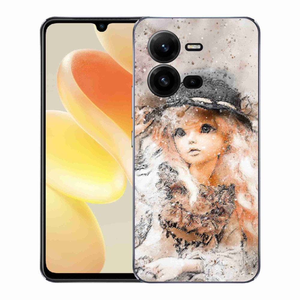 Gél borítás mmCase a Vivo X80 Lite-hoz - lány sapkával