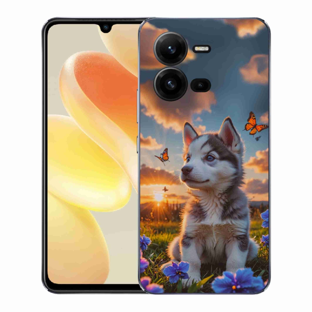 Gél borítás mmCase a Vivo X80 Lite-on - husky naplementében