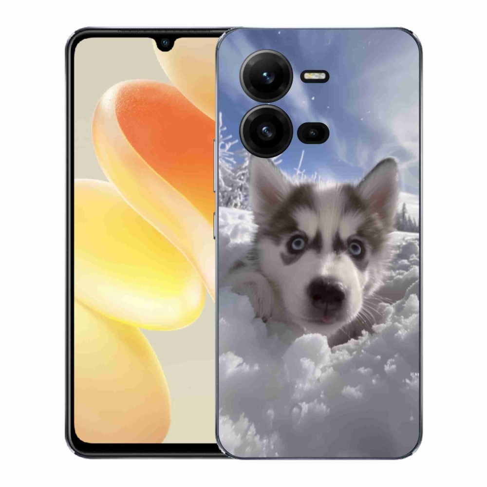 Gél borítás mmCase a Vivo X80 Lite-hoz - husky a hóban