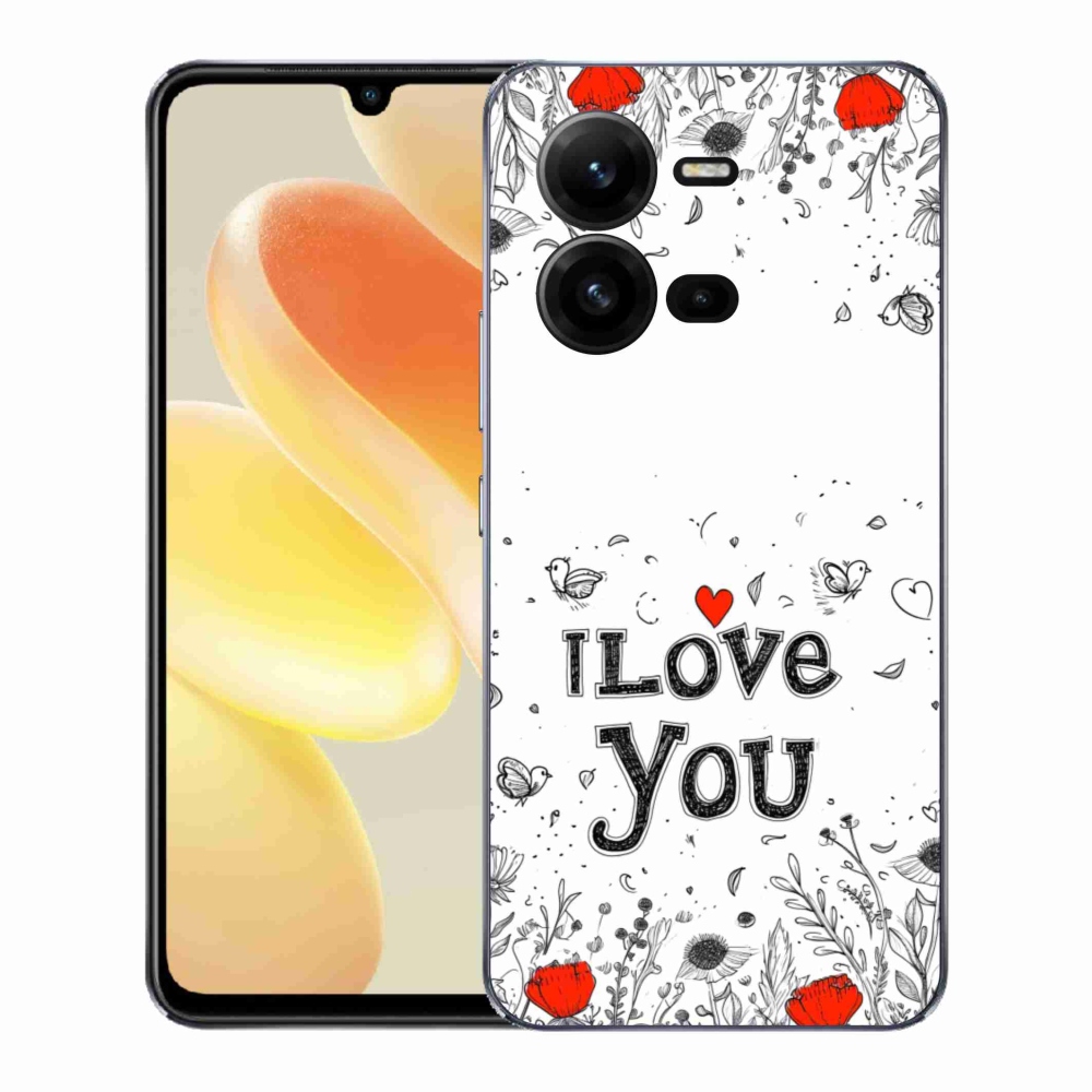 Gél borító mmCase a Vivo X80 Lite készülékhez - Szeretlek fehér háttérrel