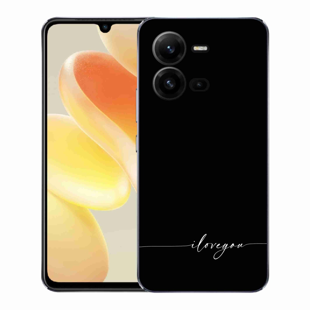 Gél borító mmCase a Vivo X80 Lite készülékhez - Szeretlek fekete háttérrel