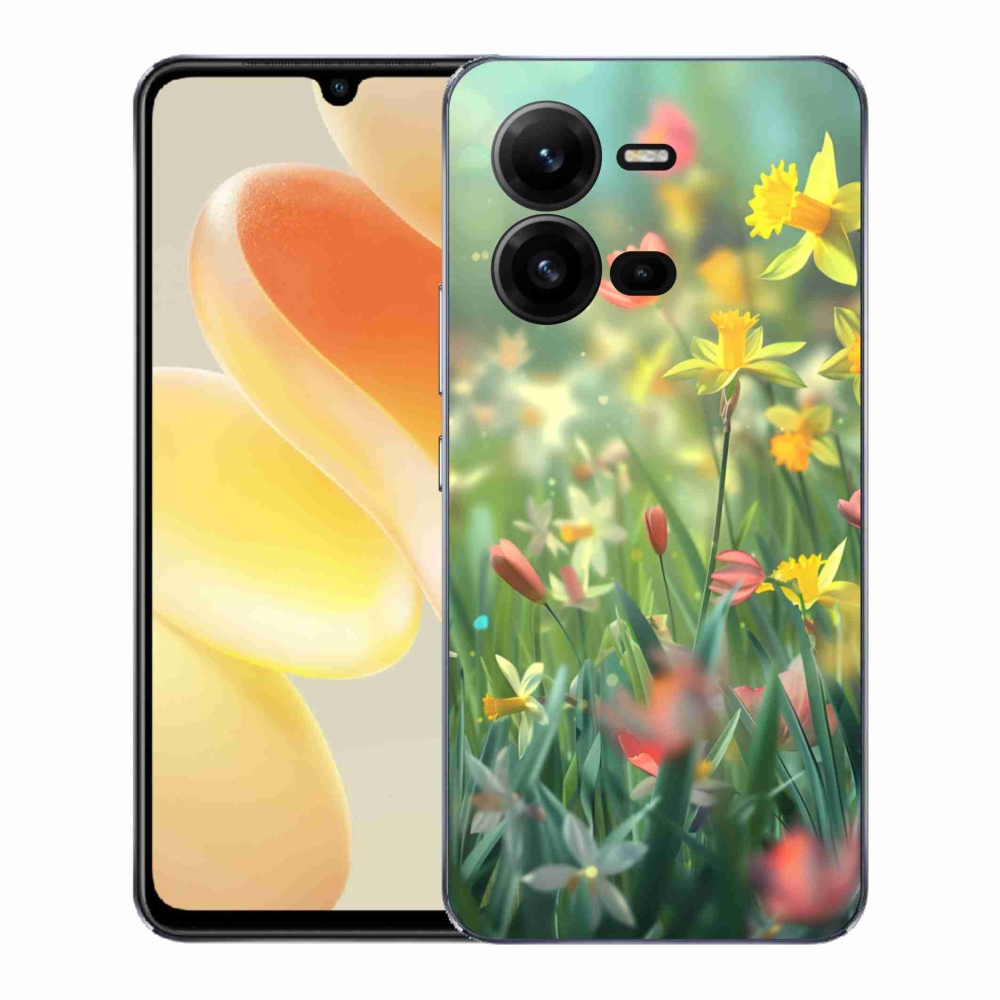 Gél borító mmCase a Vivo X80 Lite-hoz - tavaszi virágok