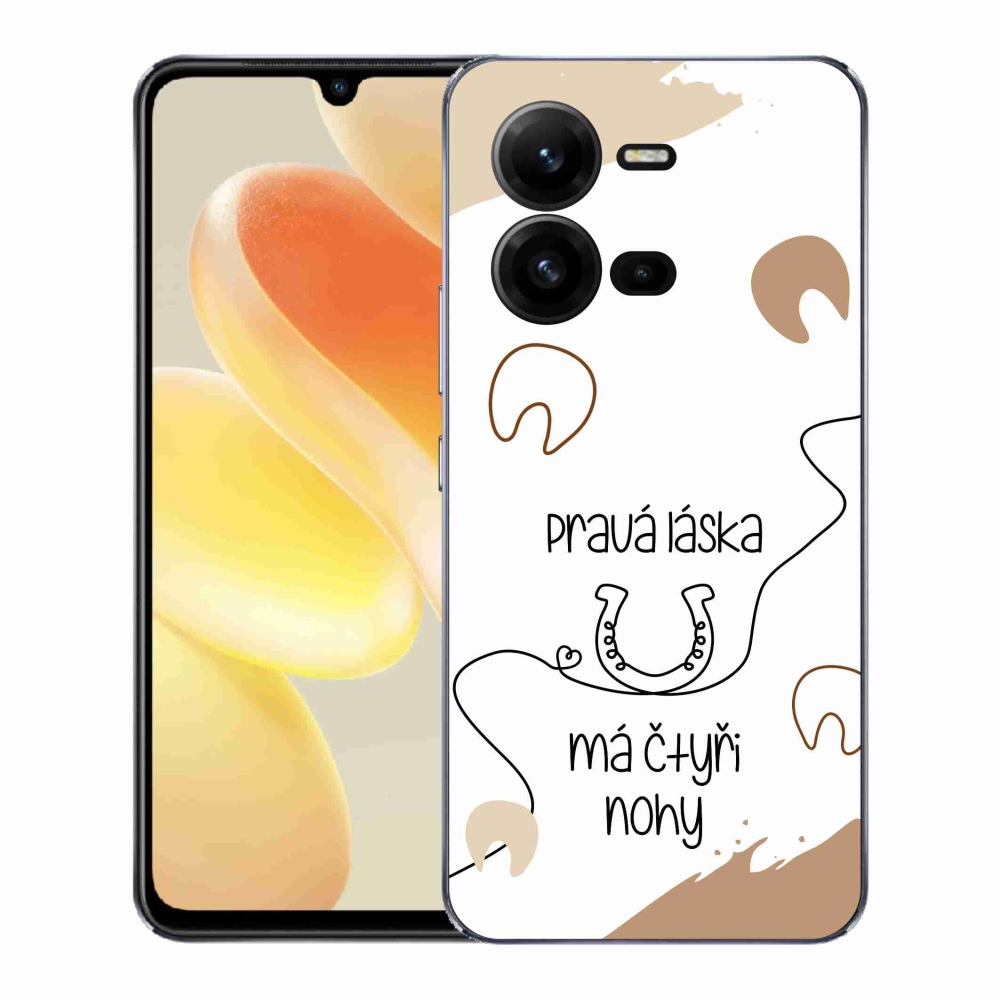 Gél borító mmCase a Vivo X80 Lite készülékhez - Ló motívum fehér háttér
