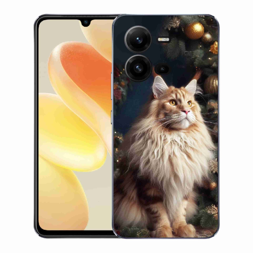 Zselés borítás mmCase a Vivo X80 Lite-hoz - macska a fánál