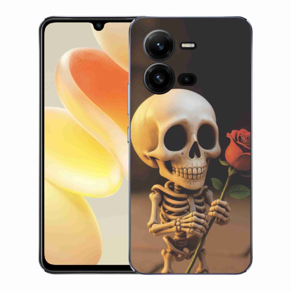 Gél borítás mmCase a Vivo X80 Lite-hoz - csontváz rózsával