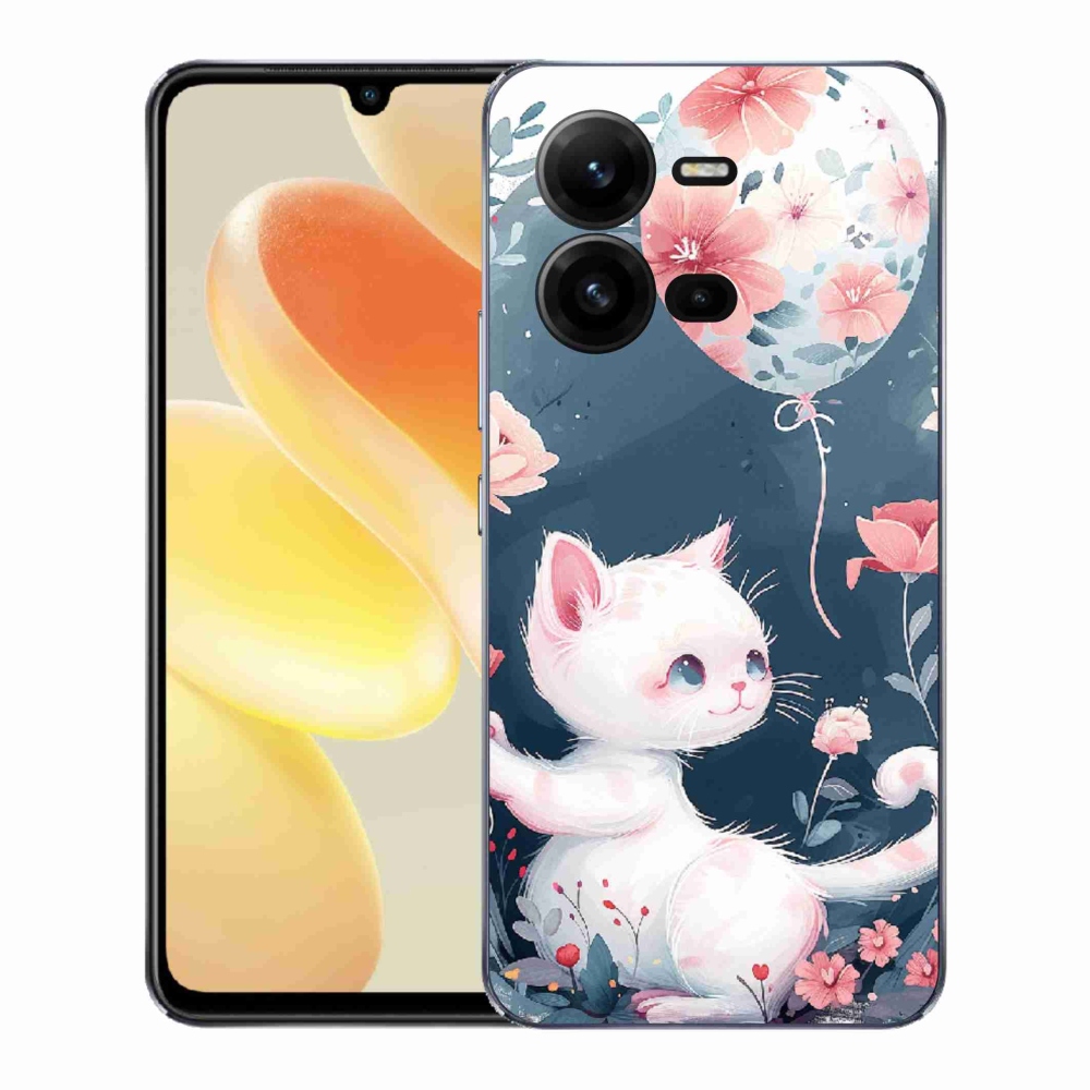 Gél borítás mmCase a Vivo X80 Lite készülékhez - cica lufival