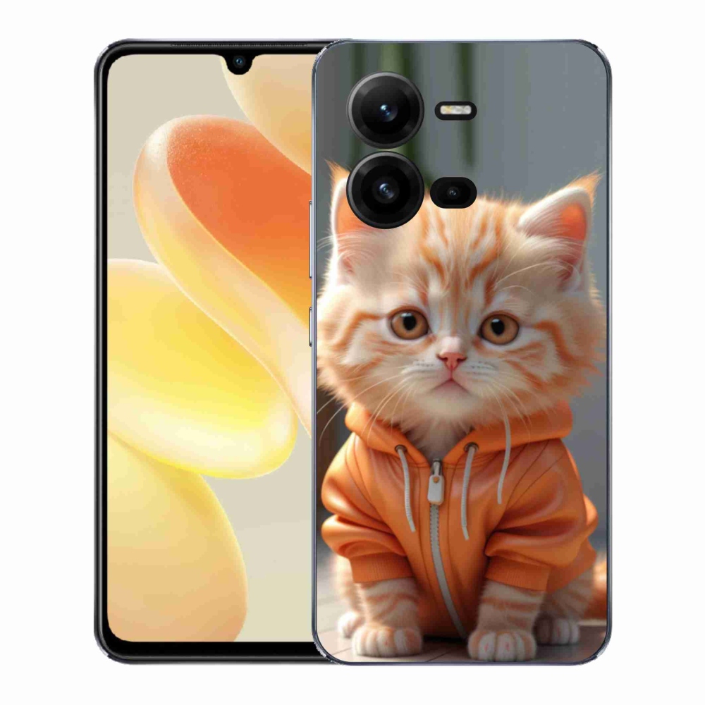 Gél borítás mmCase a Vivo X80 Lite-hoz - cica egy melegítőben