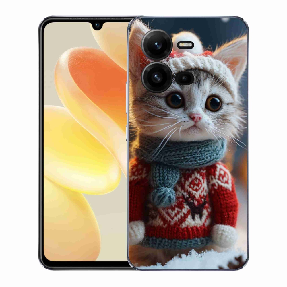 Gél borítás mmCase a Vivo X80 Lite készülékhez - cica pulóverben