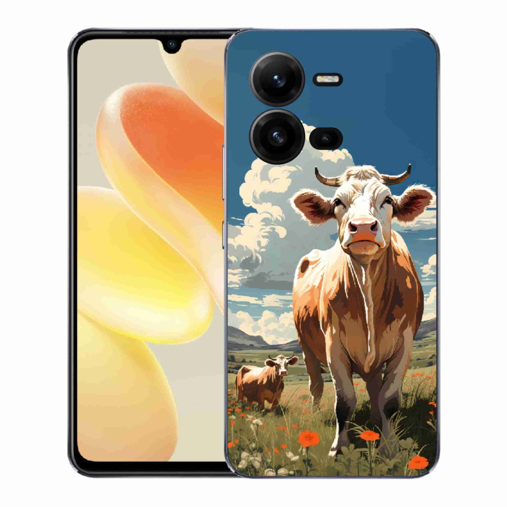 Zselés borítás mmCase a Vivo X80 Lite-hoz - tehenek a réten
