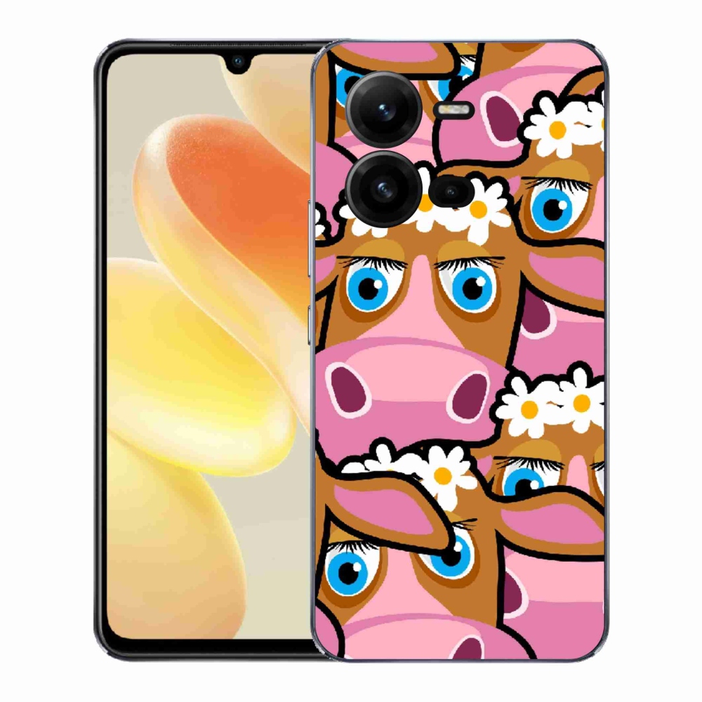 Zselés borítás mmCase a Vivo X80 Lite készülékhez - karikatúrás tehenek