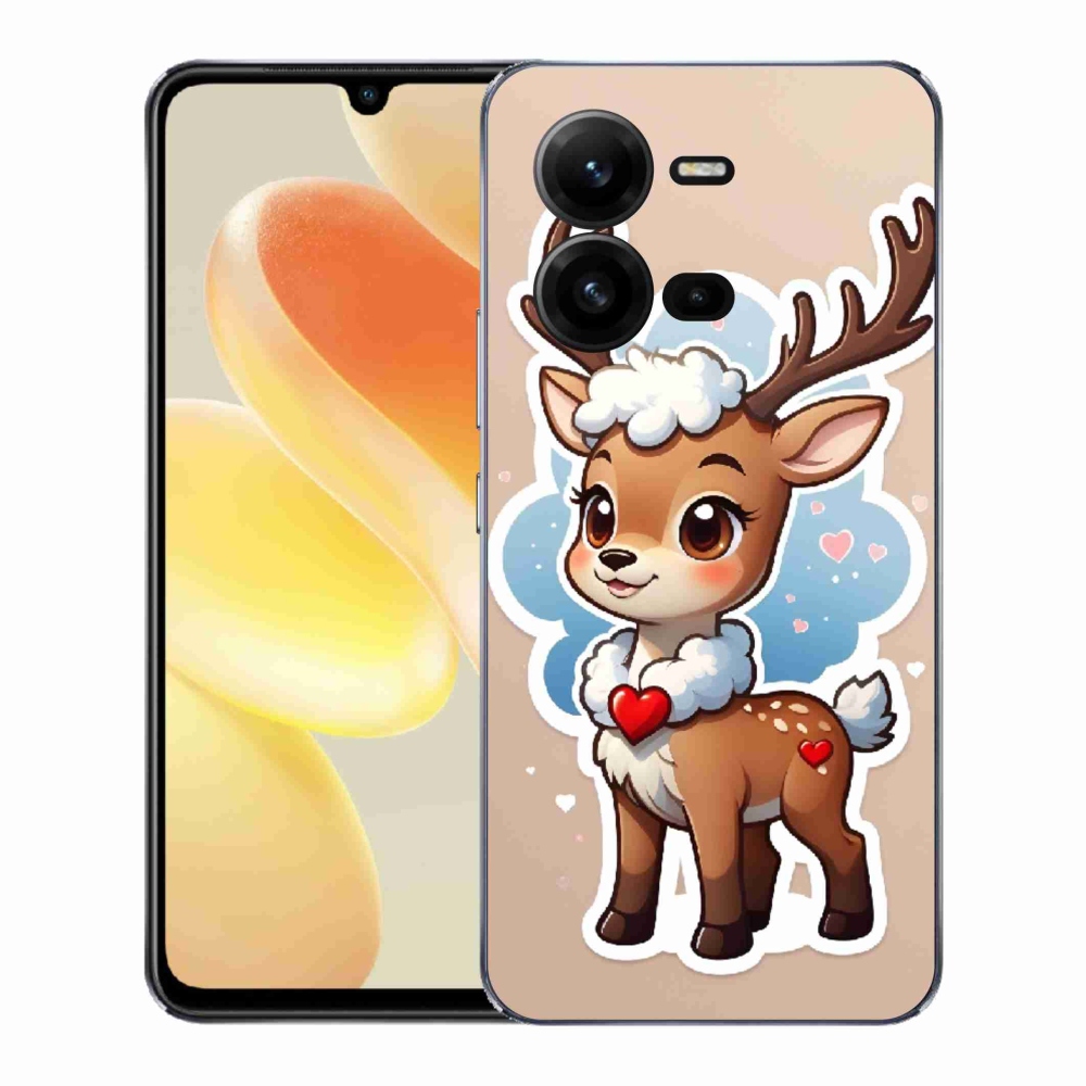 Gél borítás mmCase a Vivo X80 Lite készülékhez - rajzfilm rénszarvas