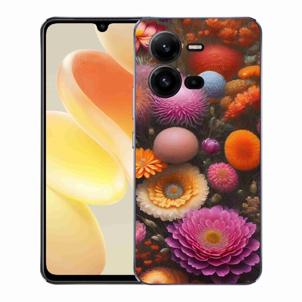Gél borító mmCase a Vivo X80 Lite számára - virágos kompozíció