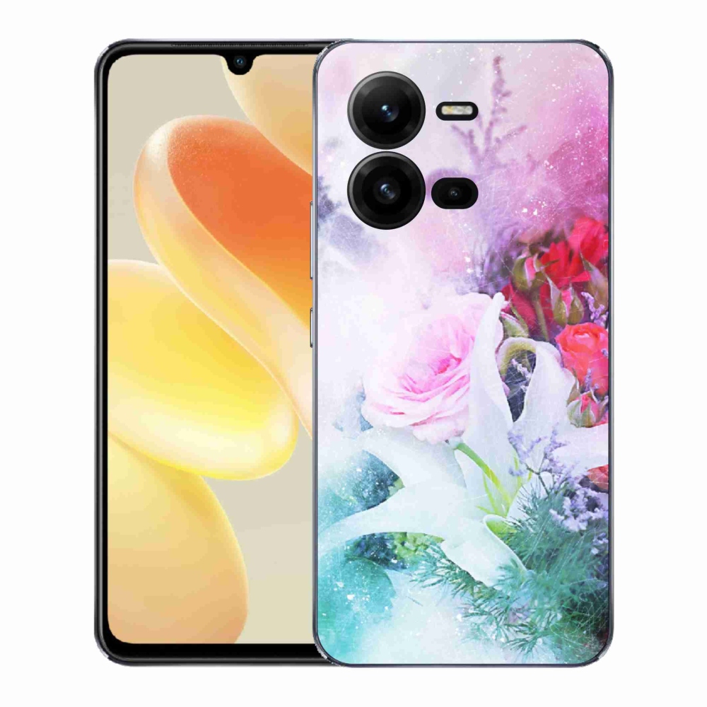 Gél borító mmCase a Vivo X80 Lite készülékhez - virágok 4