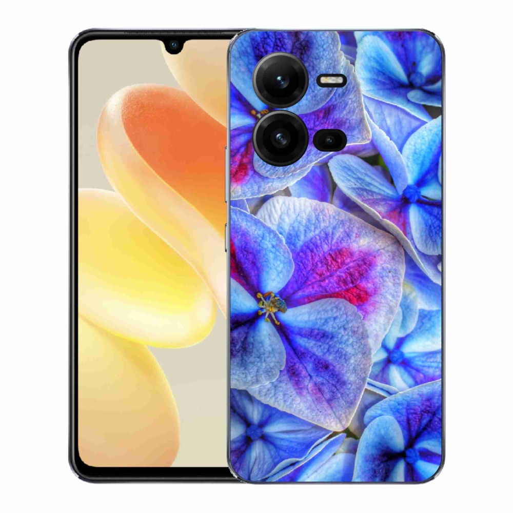 Gél védőhuzat mmCase a Vivo X80 Lite készülékhez - kék virágok 1