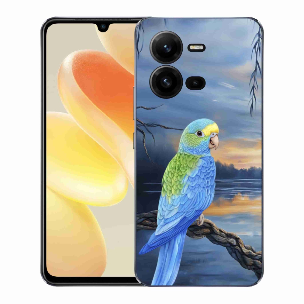 Zselés borítás mmCase a Vivo X80 Lite készülékhez - kék papagáj