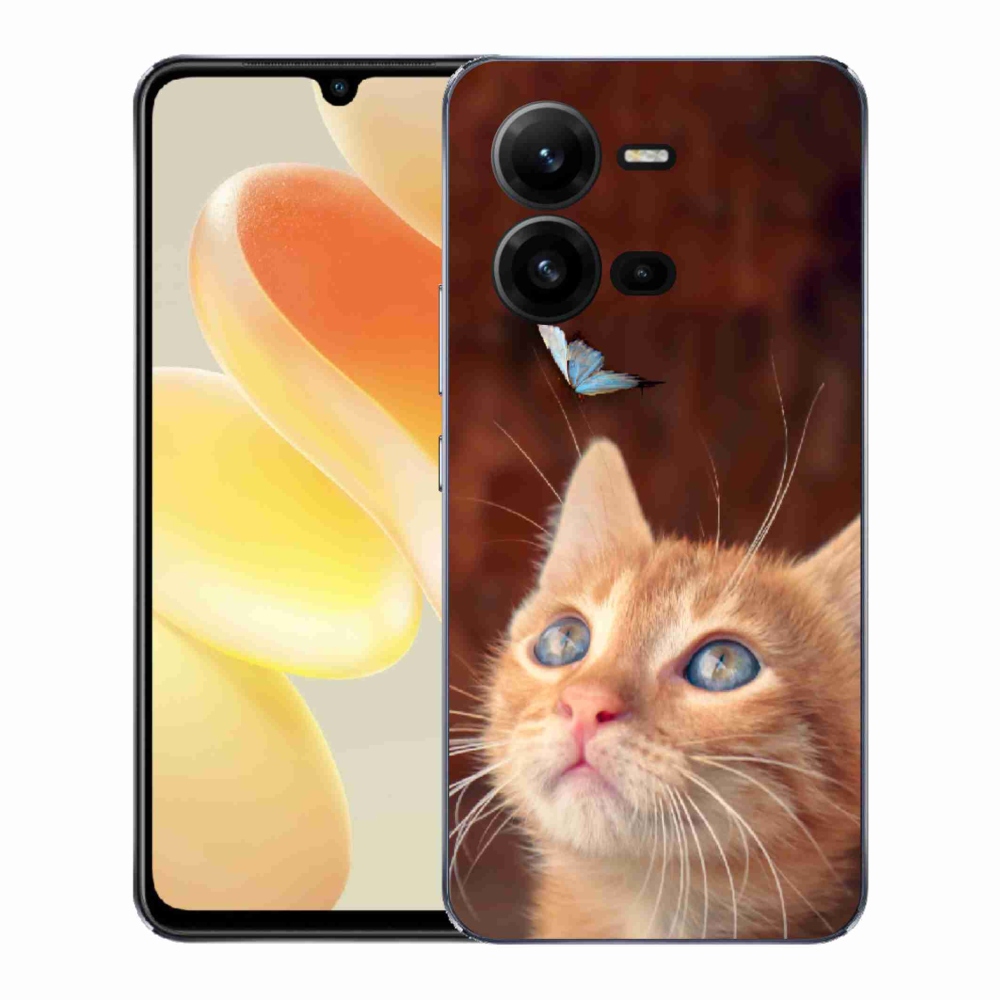 Gél borítás mmCase a Vivo X80 Lite készülékhez - pillangó és cica