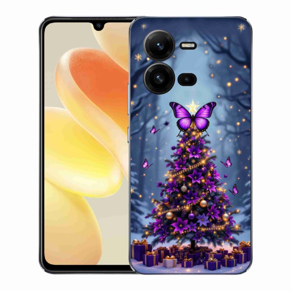 Gél borítás mmCase a Vivo X80 Lite-hoz - pillangó karácsonyfa