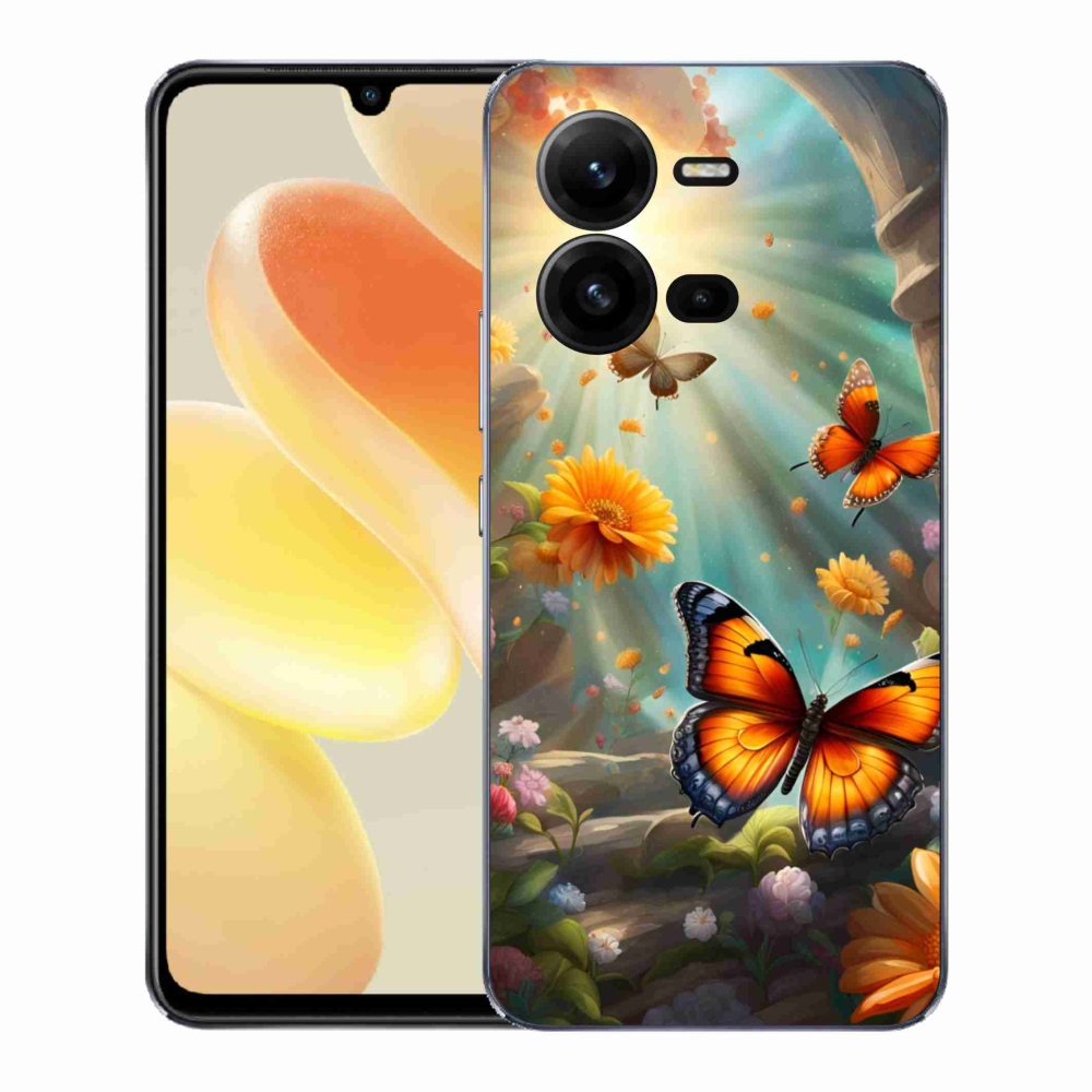 Gél borítás mmCase a Vivo X80 Lite készülékhez - pillangókert 2