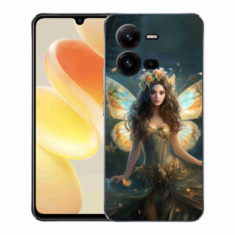 Gél borító mmCase a Vivo X80 Lite-hoz - pillangó nő
