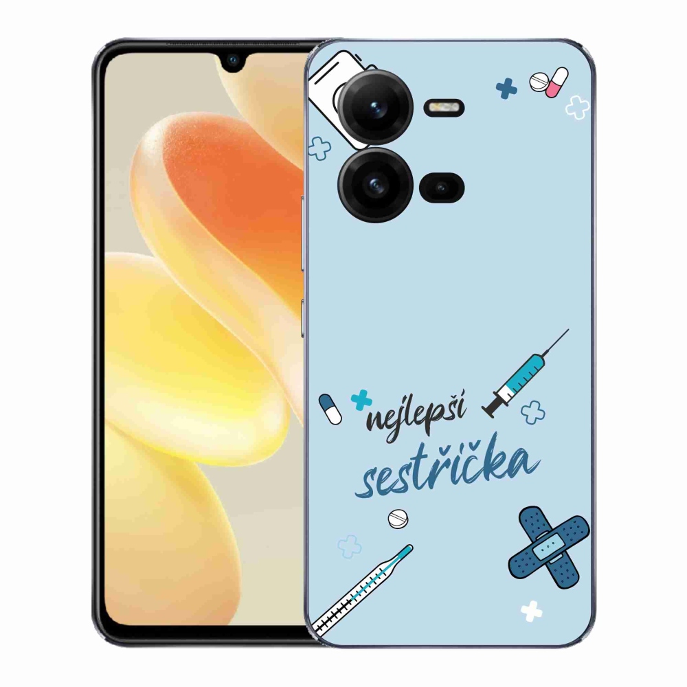 Gél borító mmCase a Vivo X80 Lite-on - a legjobb kishúg kék háttérrel
