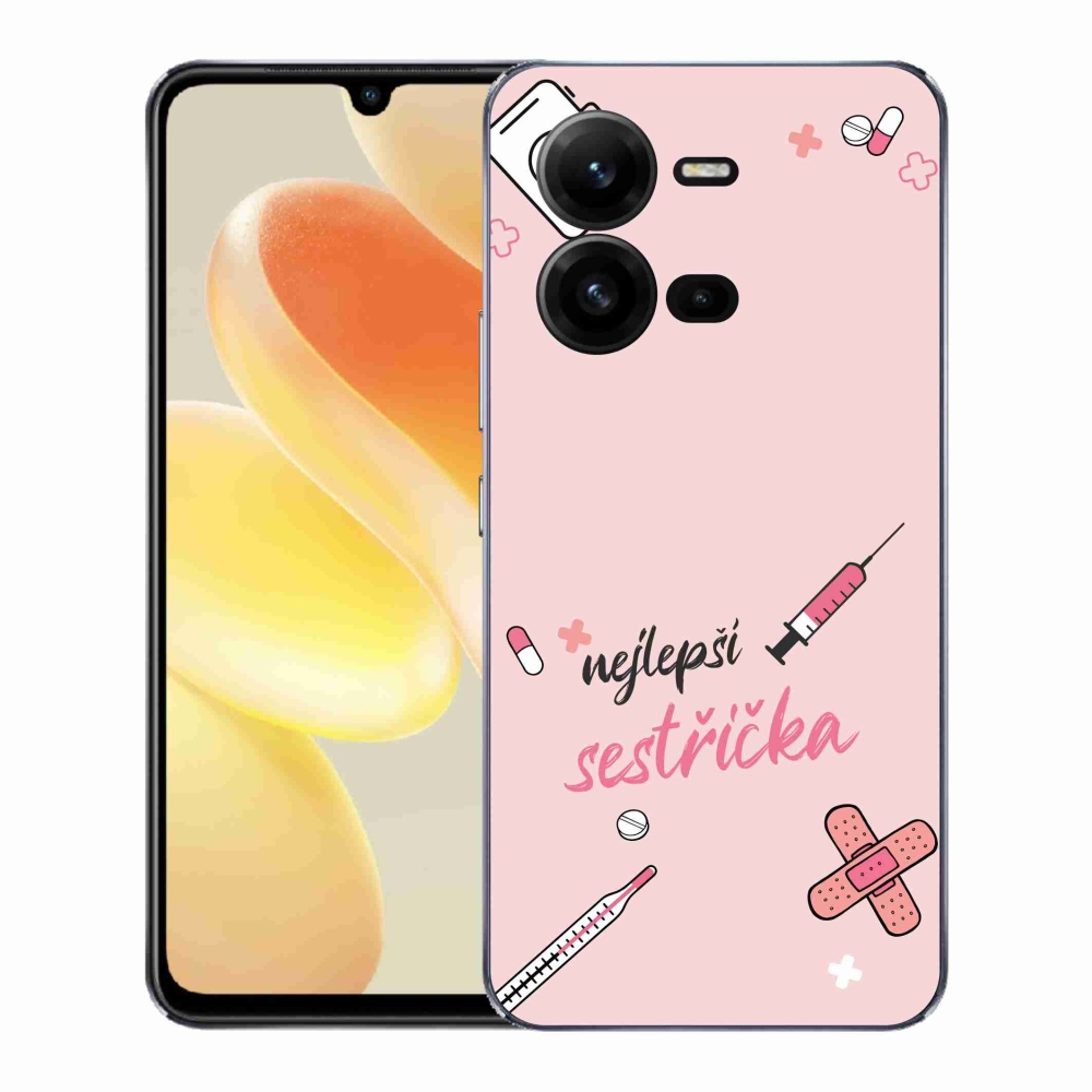 Gél borító mmCase a Vivo X80 Lite-on - a legjobb kishúg rózsaszín háttérrel