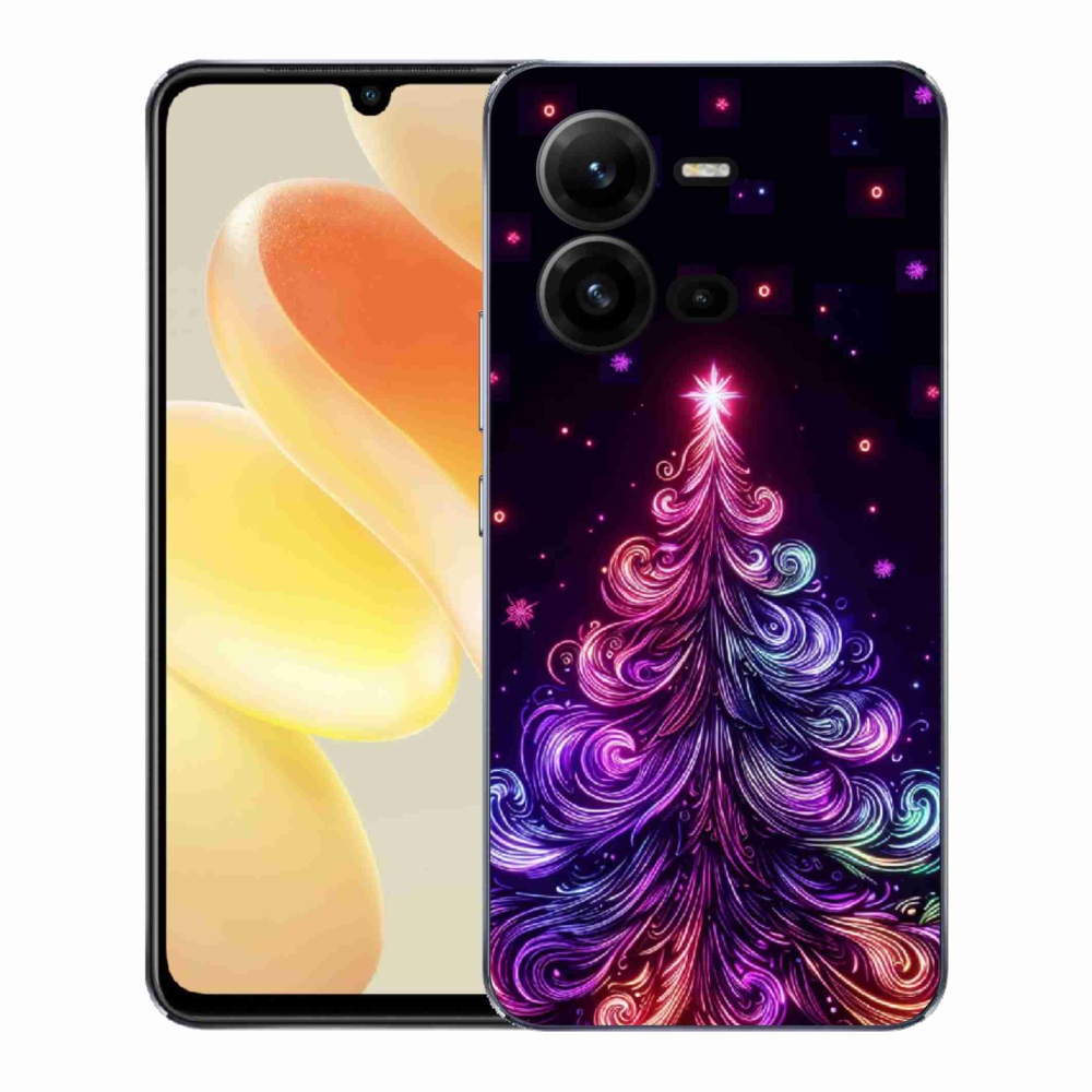 Gél borítás mmCase a Vivo X80 Lite-hoz - neon karácsonyfa 1