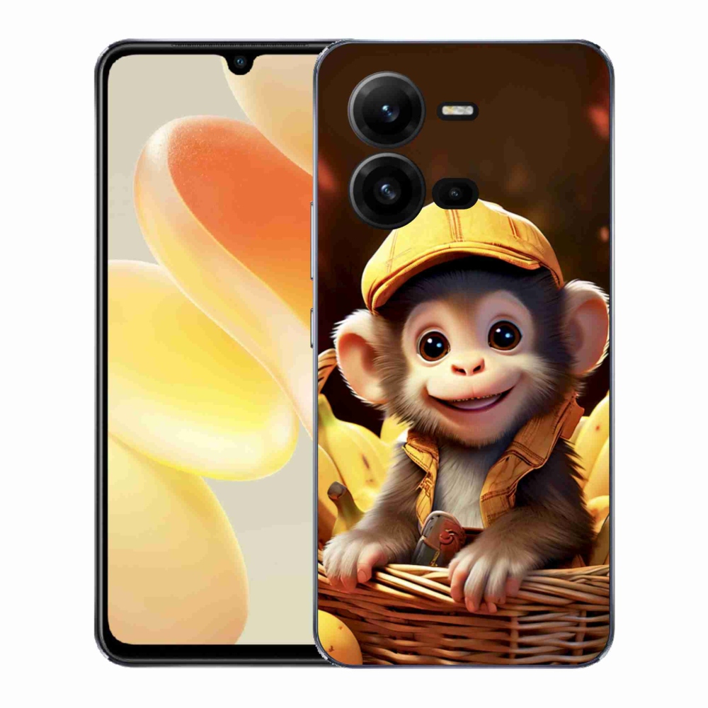 Zselés borítás mmCase a Vivo X80 Lite készülékhez - majom a kosárban