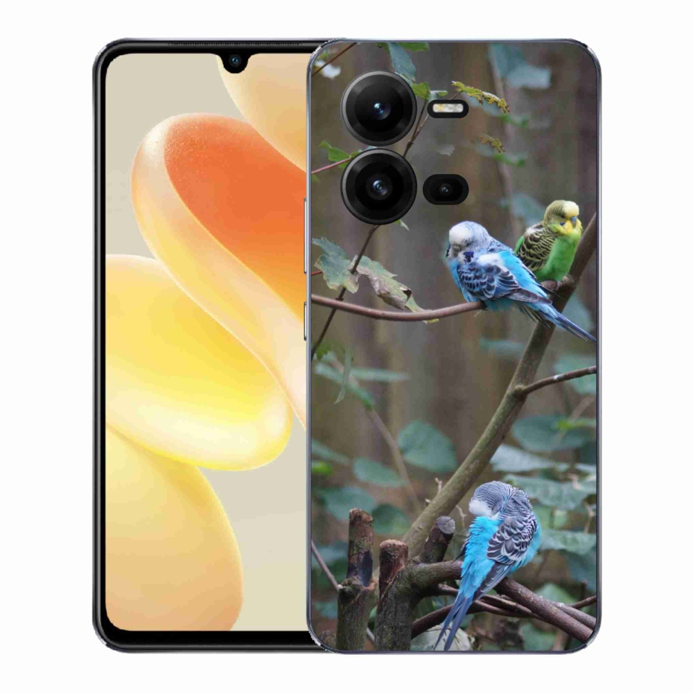 Zselés borítás mmCase a Vivo X80 Lite készülékhez - papagájok az ágon