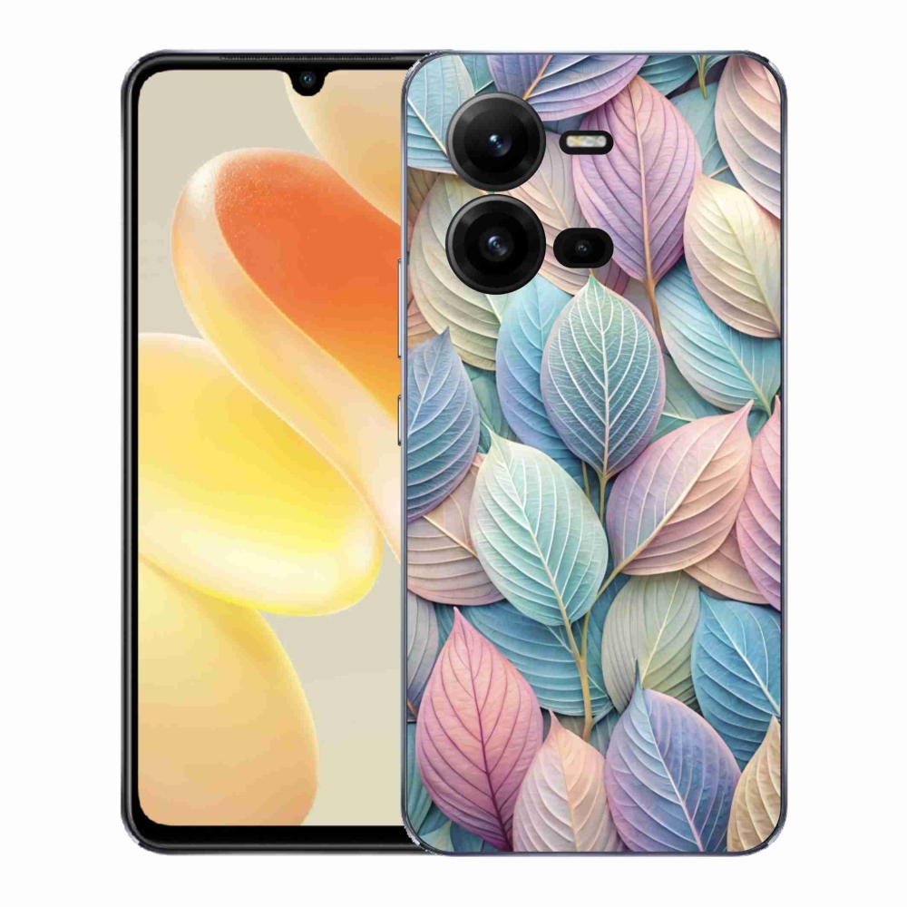 Zselés borító mmCase a Vivo X80 Lite készülékhez - pasztell levelek