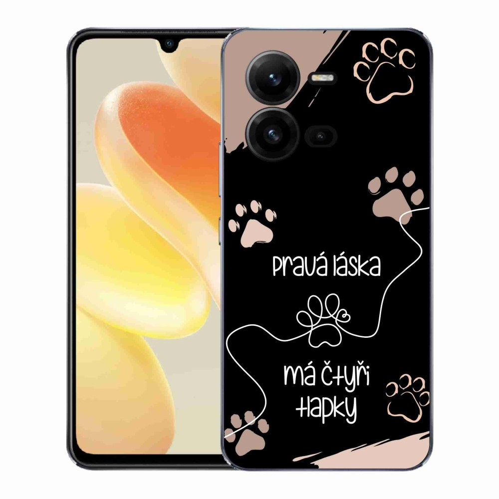 Gél borítás mmCase a Vivo X80 Lite készülékhez - kutyamotívum 1 fekete háttér