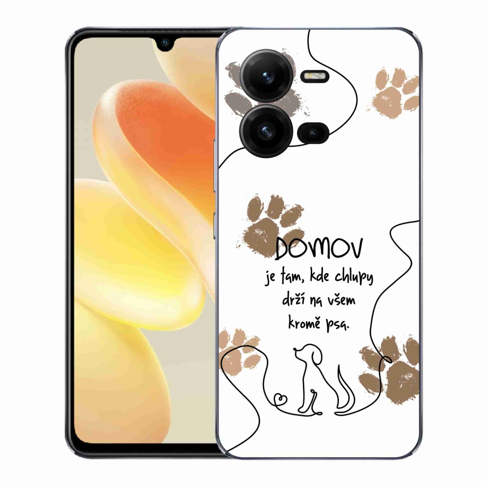 Gél borító mmCase a Vivo X80 Lite készülékhez - kutya motívum fehér háttérrel