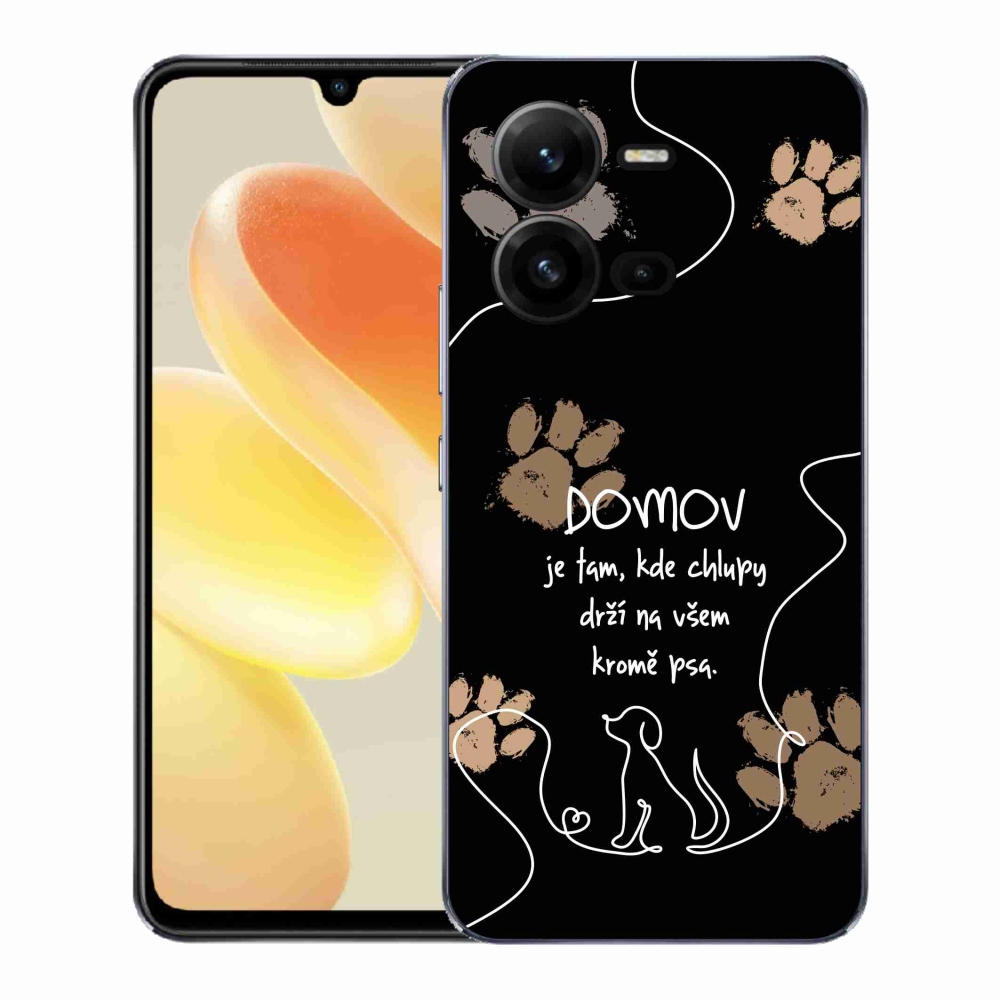 Gél borító mmCase a Vivo X80 Lite készülékhez - kutya motívum fekete háttérrel