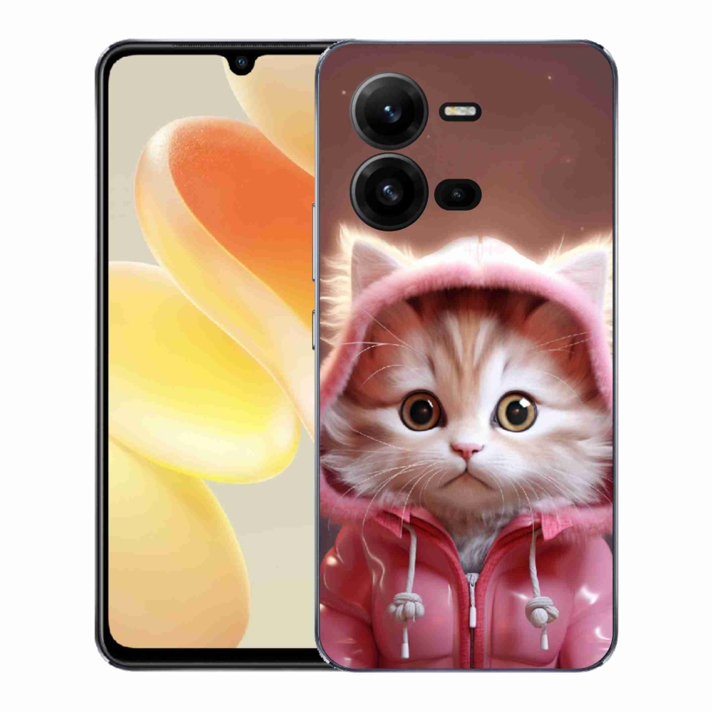 Gél borító mmCase a Vivo X80 Lite készülékhez - aranyos cica 3