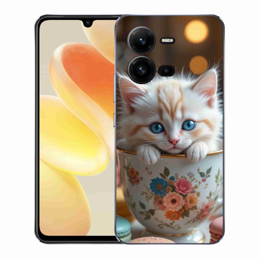 Gél borítás mmCase a Vivo X80 Lite készülékhez - aranyos cica 6
