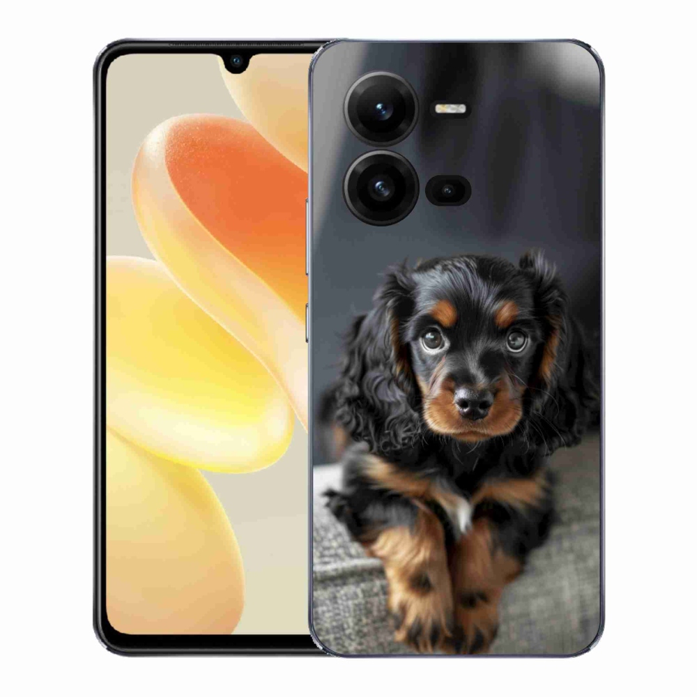 Gél borítás mmCase a Vivo X80 Lite készülékhez - aranyos hosszúszőrű tacskó