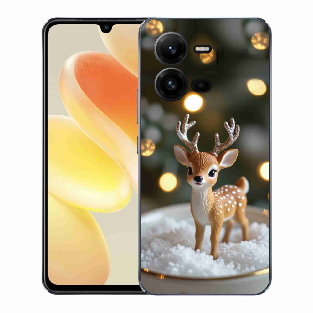 Gél borító mmCase a Vivo X80 Lite számára - aranyos karácsonyi szarvasok