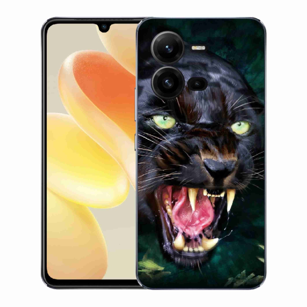 Gél borítás mmCase a Vivo X80 Lite készülékhez - dühös fekete párduc