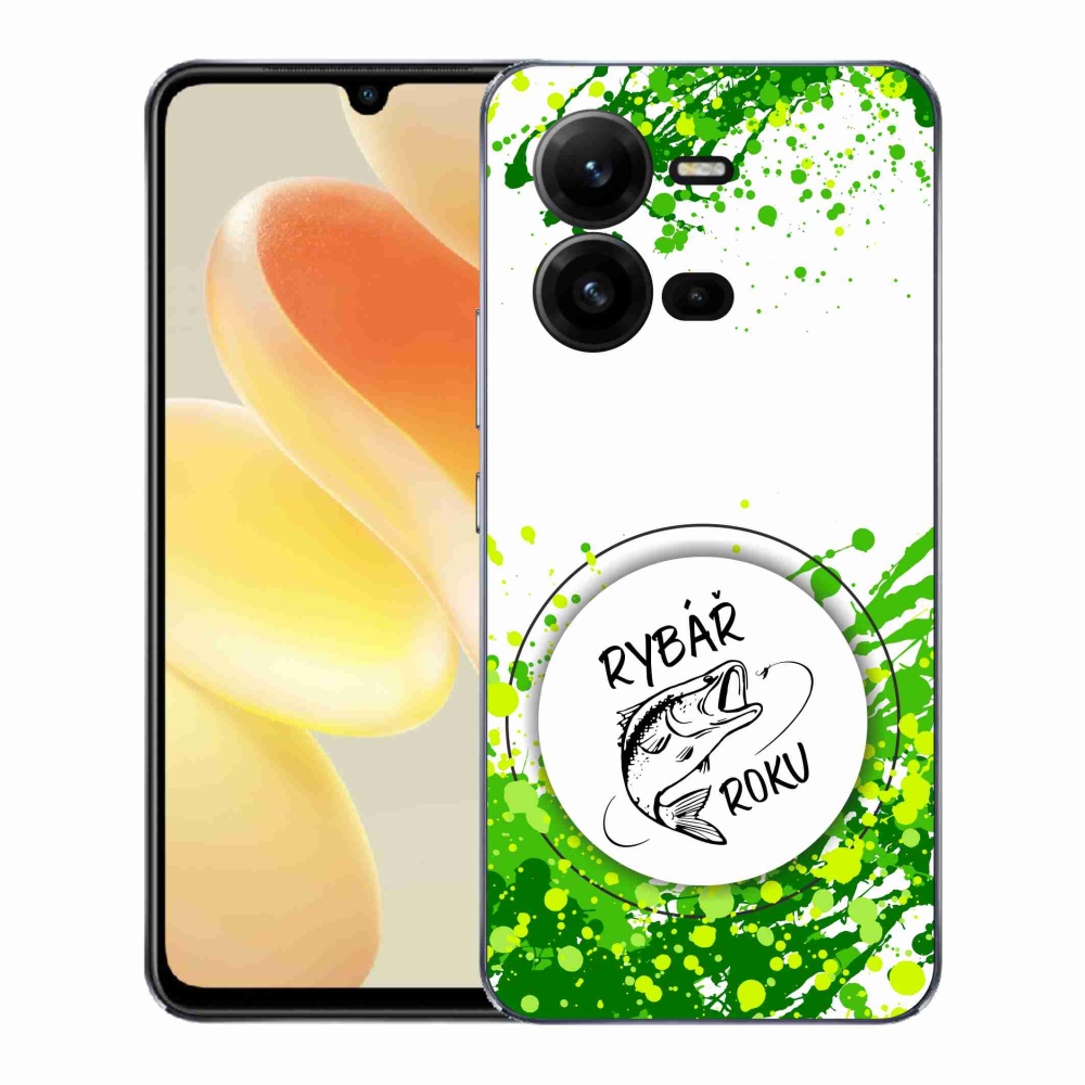 Gél borító mmCase a Vivo X80 Lite-on - az év horgásza fehér háttérrel
