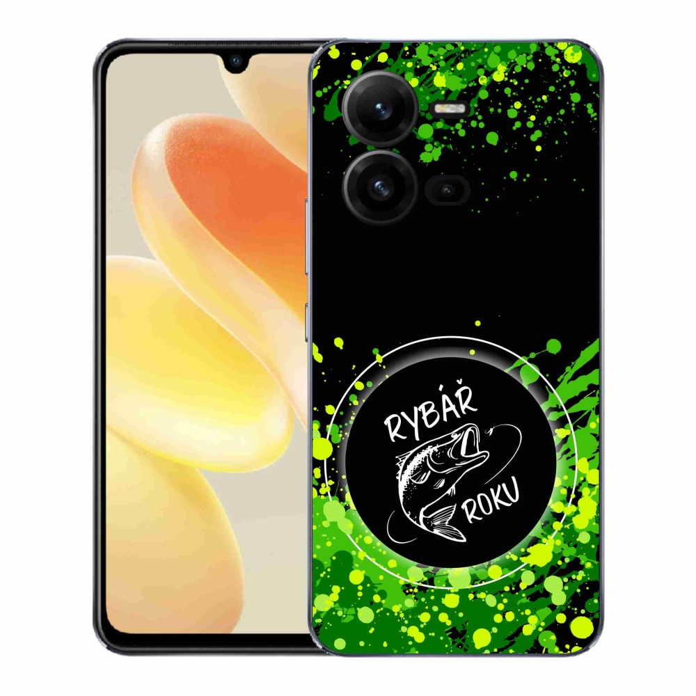 Gél borító mmCase a Vivo X80 Lite-on - az év horgásza fekete háttérrel