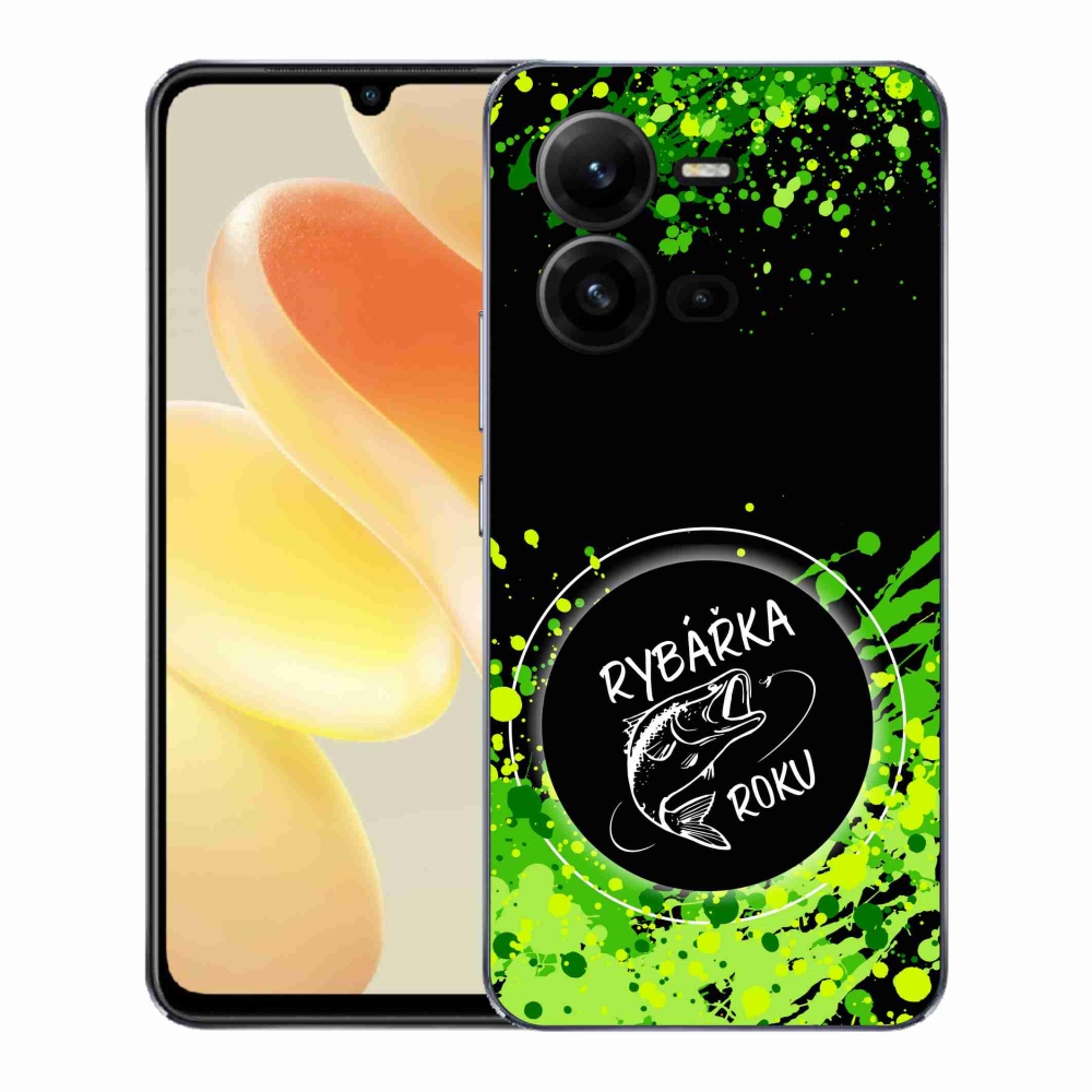Gél borítás mmCase a Vivo X80 Lite-on - az év horgásza fekete háttérrel