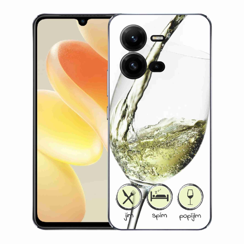 Zselés borítás mmCase a Vivo X80 Lite készülékhez - borospohár fehér