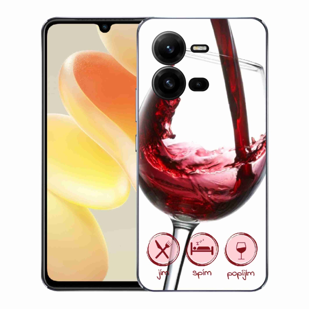 Zselés borítás mmCase a Vivo X80 Lite készülékhez - borospohár piros