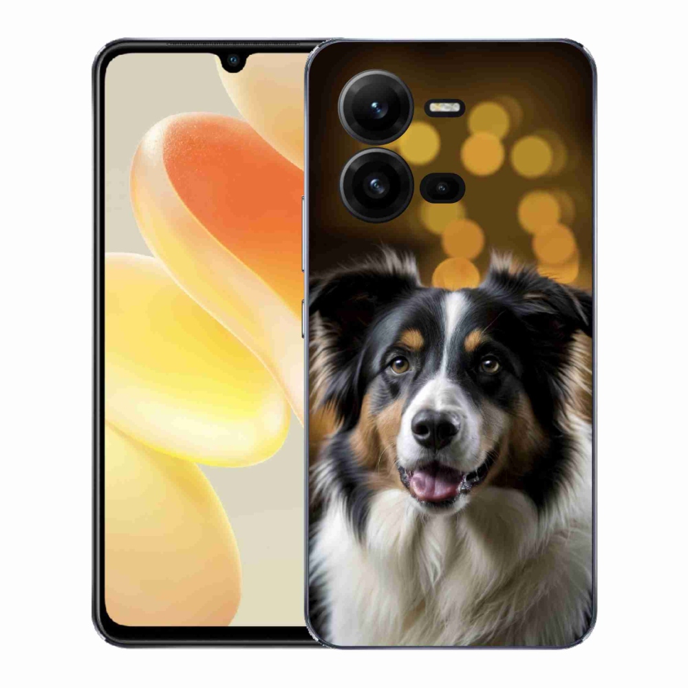 Gél borítás mmCase a Vivo X80 Lite készülékhez - mosolygó ausztrál juhászkutya