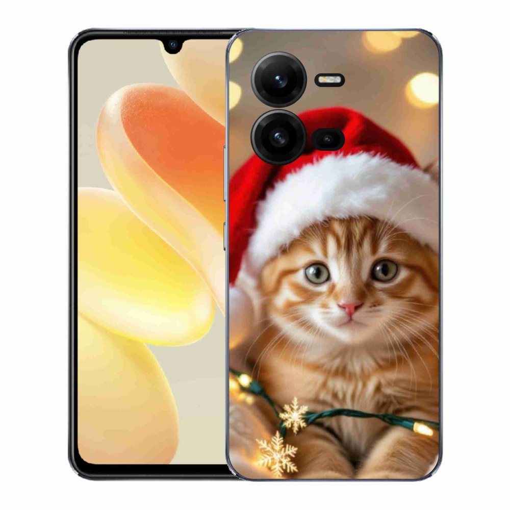 Gél borítás mmCase a Vivo X80 Lite készülékhez - Karácsonyi cica