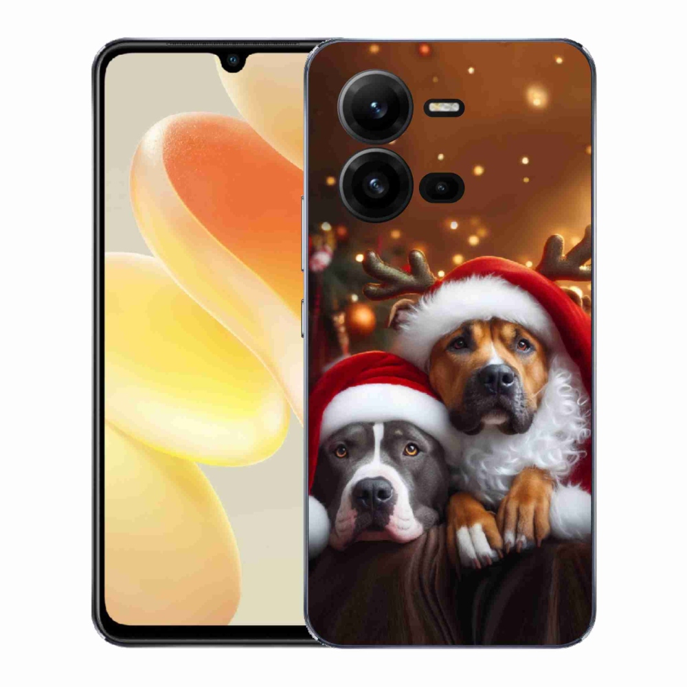 Gél borítás mmCase a Vivo X80 Lite-on - Karácsonyi kutyák