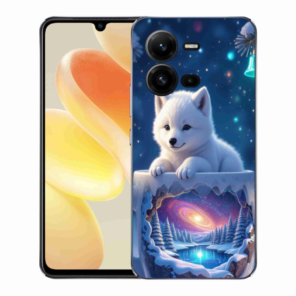 Gél borítás mmCase a Vivo X80 Lite-hoz - Karácsonyi kölyökkutya