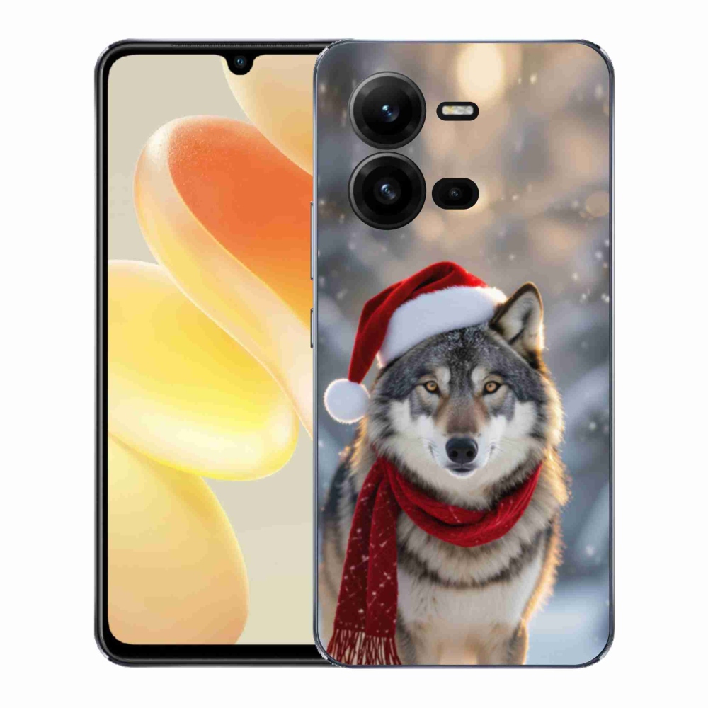 Gél borítás mmCase a Vivo X80 Lite-hoz - Karácsonyi farkas